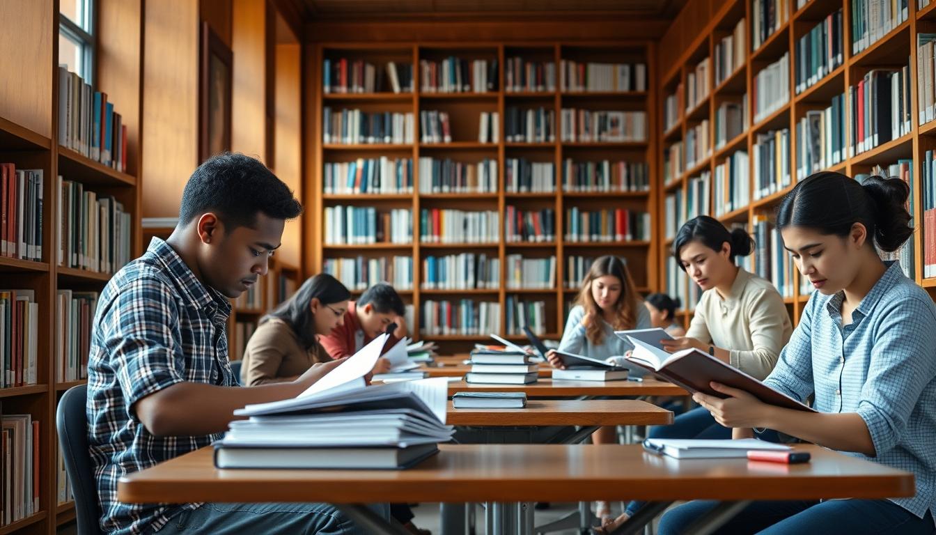 Structured study materials and learning resources on a desk