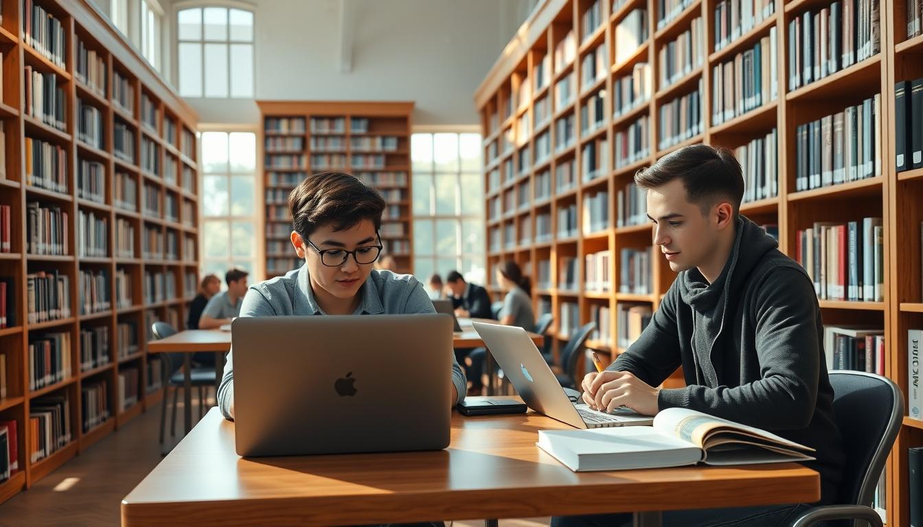 Student using learning strategies while studying